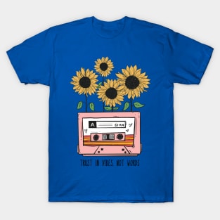 Trust in Vibe Boho Sunflower and Cassette T-Shirt